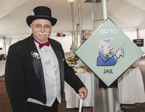 Ken Heiman greeted guests as Mr. Monopoly.