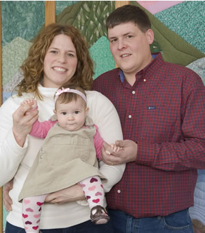 Ann and Don Ovsak of Rhinelander, their infant daughter Isabel 