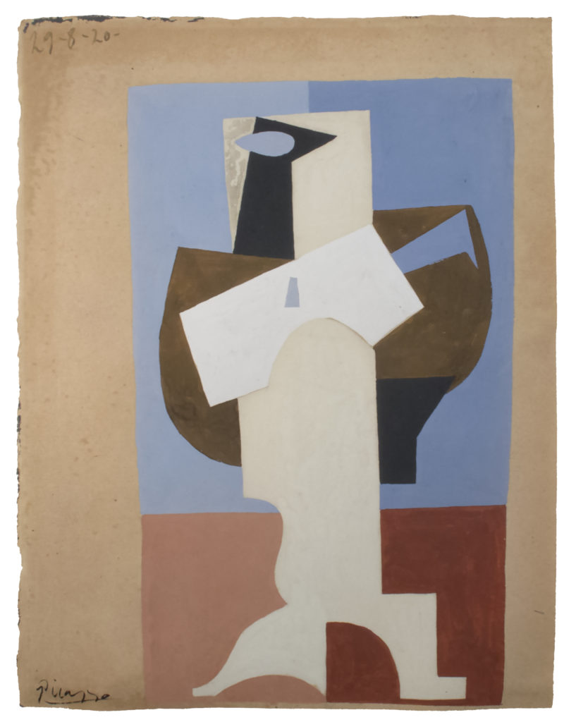 Study for "Three Musicians", gouache on paper by Pablo Picasso