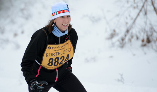 Woman cross country skier at the American Birkebeiner