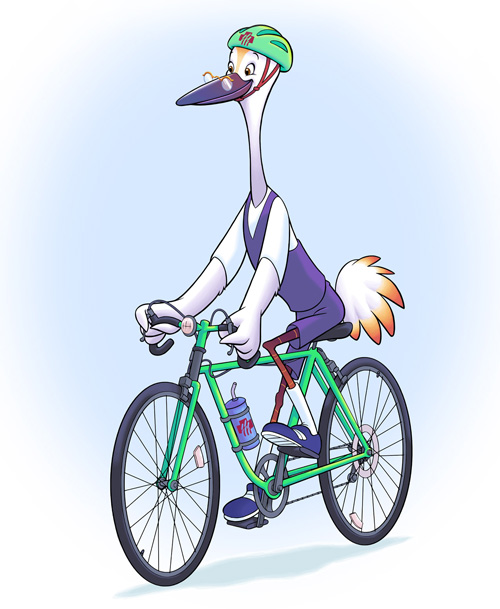 Doc Marsh riding a bike